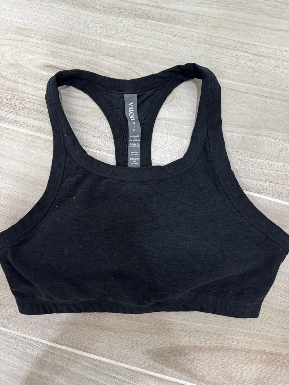 Vuori Black Racerback sports bra